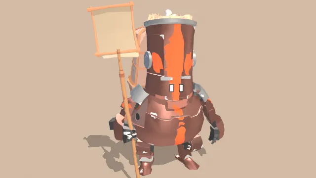 捕捉鸟智能机器人头顶着鸟窝有鸟蛋