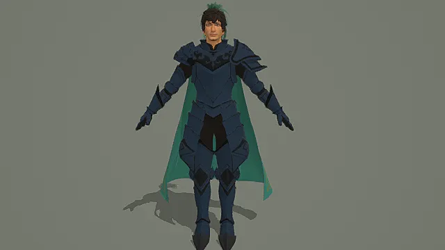 墨蓝玄甲·冷峻型圣殿骑士套装