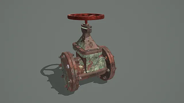 复古锈蚀风工业阀门3D模型