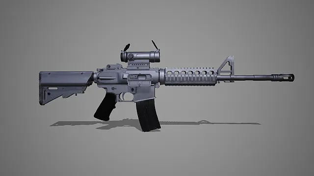 M4 系卡宾枪带光学瞄准镜与导轨护木写实枪械 3D 模型