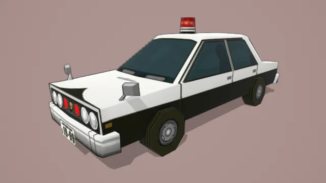 3D卡通风格警车模型，创意设计（3D车辆、卡通风格、日常风，汽车设计主题）