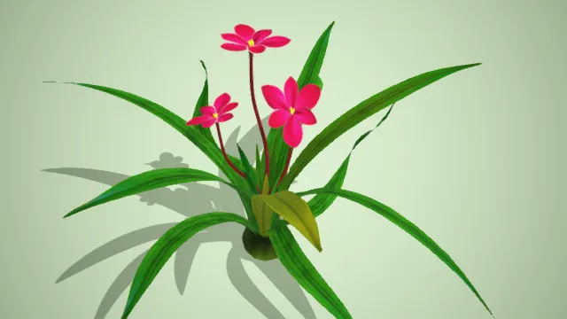 小红花  绿植  卡通小花朵  种植花  花束