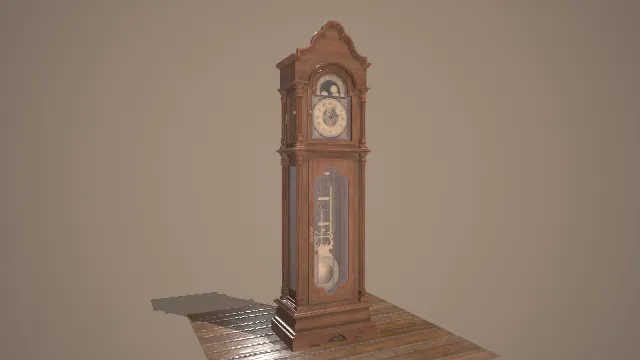 一款欧式落地钟的3D模型