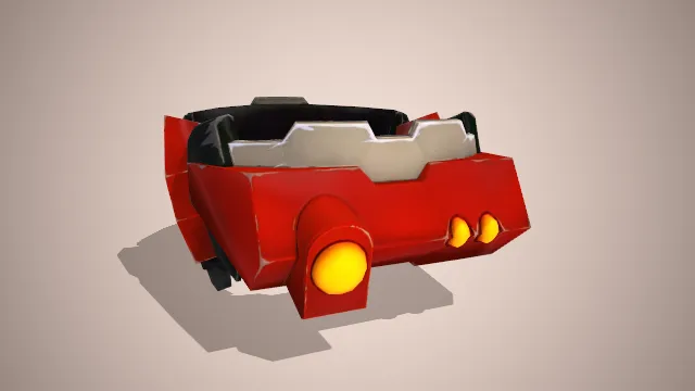 红色圆形机器装置黑色拼接装饰