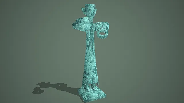 三星堆青铜持环人像仿古青铜祭祀人物模型