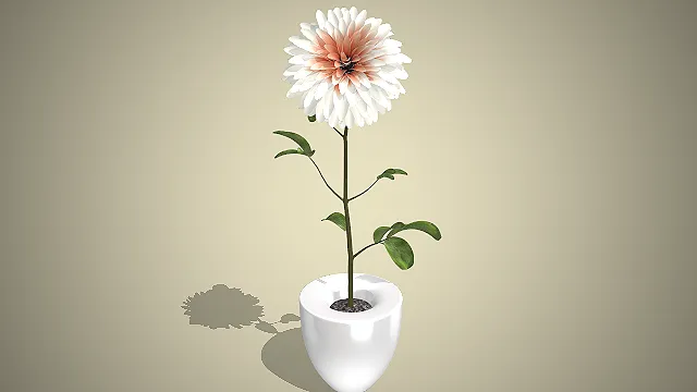 陶瓷花盆  大丽花盆栽  东方禅意风  落地装饰盆栽