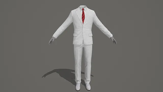 现代简约风纯白商务西装3D模型