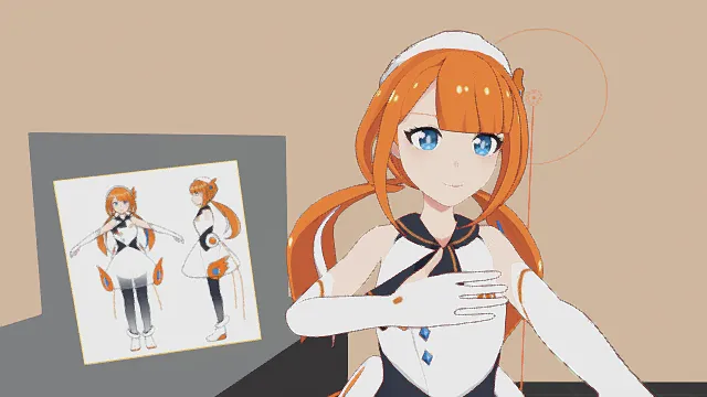 3D卡通风格可爱女性角色模型，创意设计（3D角色、卡通风格、清新科技风，角色设计主题）