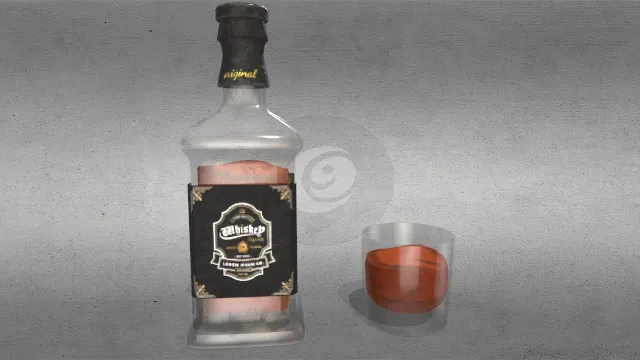 威士忌玻璃瓶装酒玻璃酒杯