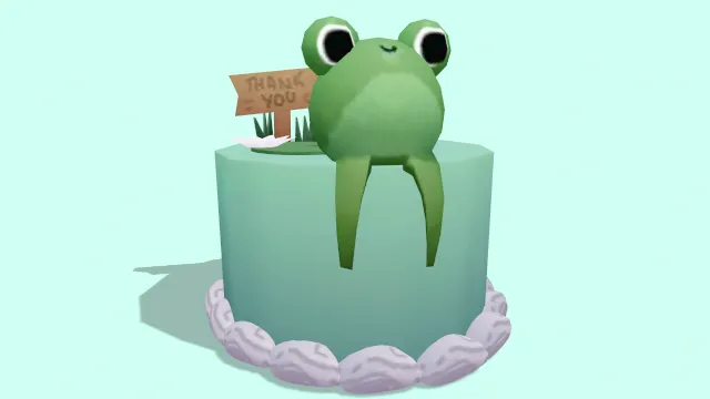 可爱风格化青蛙蛋糕甜点食物