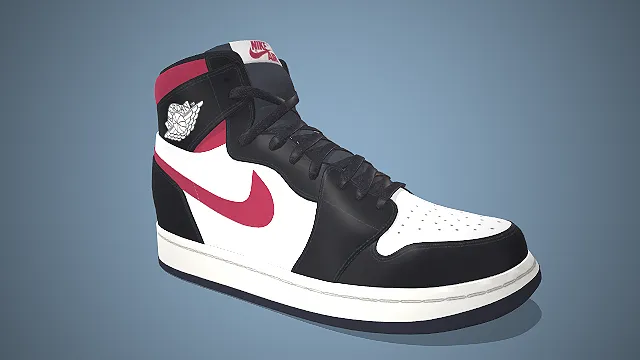 潮鞋  黑白红三色拼接  篮球纹印花  高帮篮球鞋