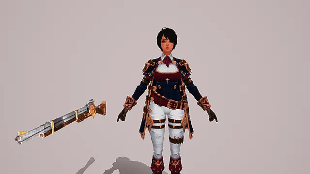 女战士    枪手     人物角色模型