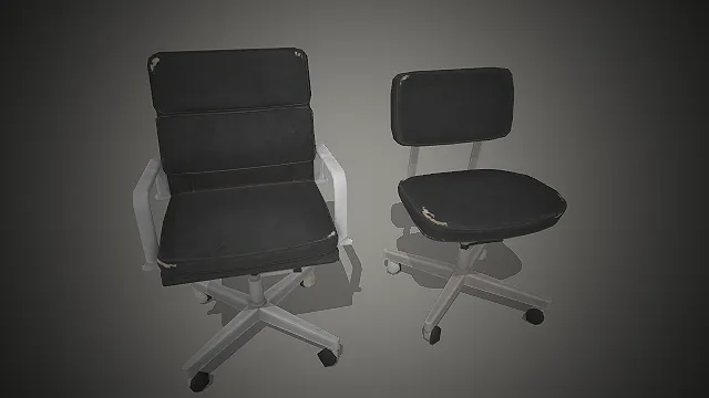 一套复古风格的办公转椅3D模型