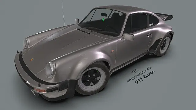 1975款保时捷911 930 Turbo复古跑车3D模型