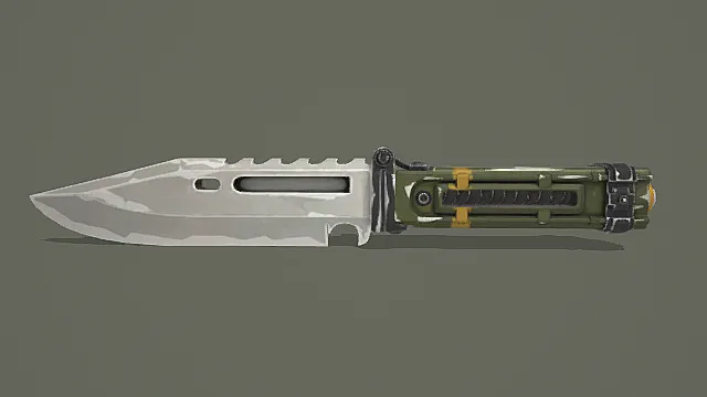 战术机械风军绿多功能匕首3D模型