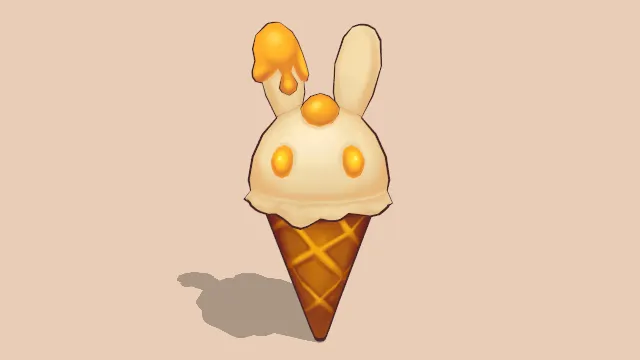 蜂蜜兔子甜筒冰淇淋甜点食物