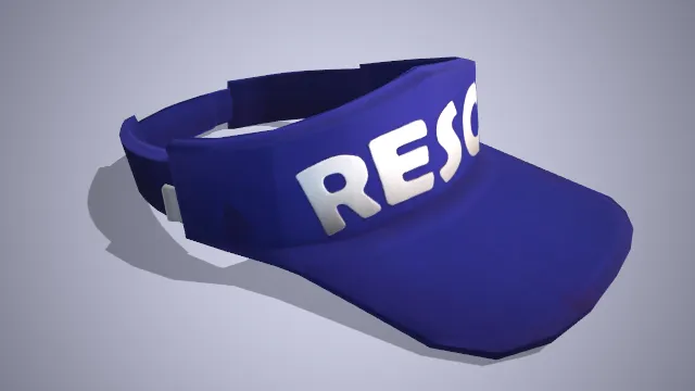 蓝色遮阳帽白色字母装饰