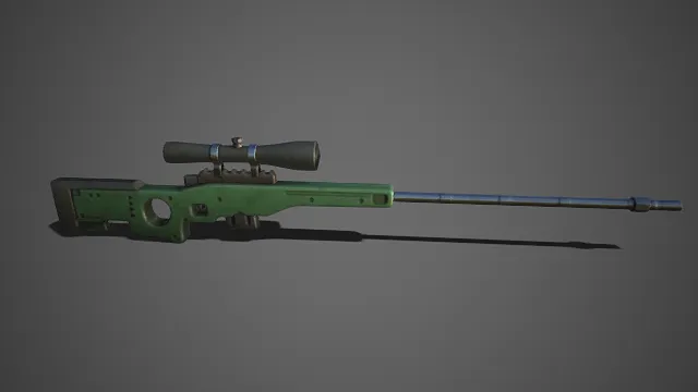 狙击枪  军绿色枪身  战术握把  实用性与轻量化  高倍瞄准镜  射击类