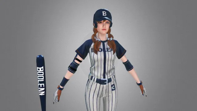 游戏人物 人物模型 棒球女孩 游戏皮肤