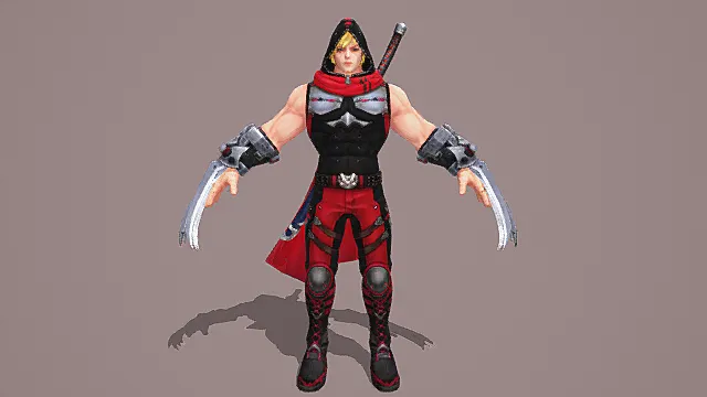 暗黑刺客风格双爪战士3D模型