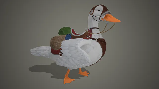 萌系冒险驮运鸭模型
