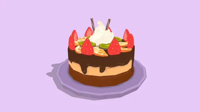 巧克力水果蛋糕烘焙甜点食物草莓橘子奇异果