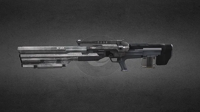 一个高精度还原的，科幻风格未来狙击步枪模型