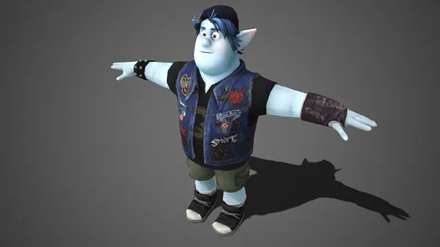 蓝肤精灵  朋克风  铆钉装饰  牛仔马甲  休闲  潮流