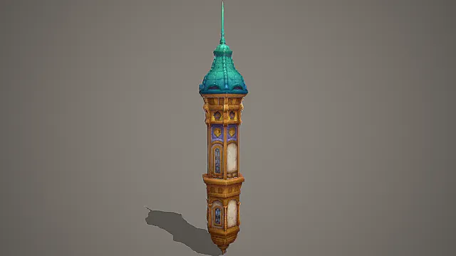 奇幻装饰尖塔建筑游戏场景模型