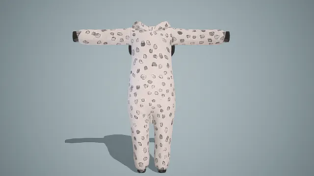 少女系可爱居家服，萌趣卡通动物连帽睡衣3D模型