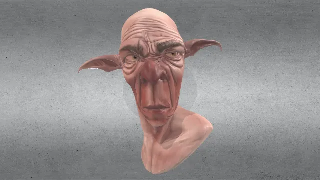 无忧无虑速度雕塑男性精灵头像模型