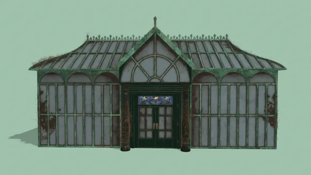 鬼屋项目温室建筑房屋植物藤蔓