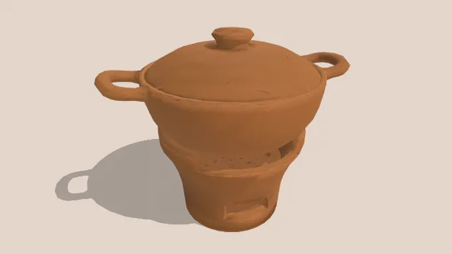 制作粘土烹饪锅模型道具