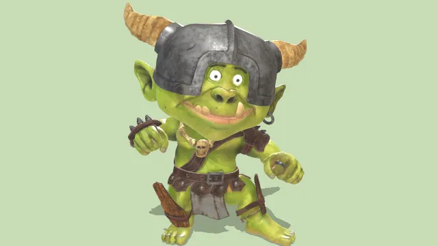 穿有盔甲头盔的战士小型怪物