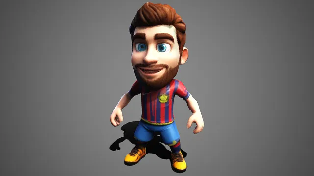 Q 版  巴萨足球运动员  萌趣可爱  经典红紫条纹队服  足球明星  足球主题