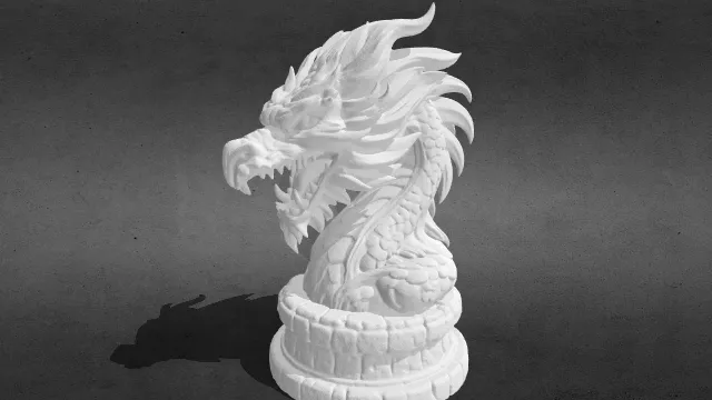 龙首石质底座雕塑stl.stl