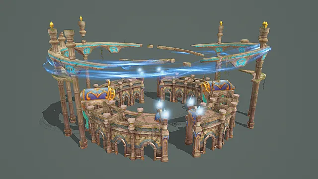 奇幻魔法传送阵游戏场景模型