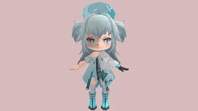 少女模型 3d模型 手办 日系 pbr模型