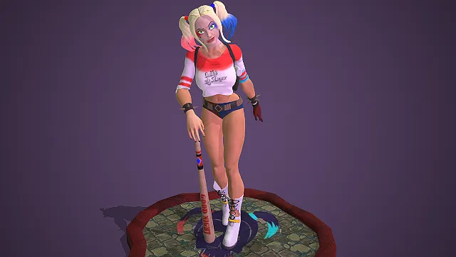 双色马尾  刺钉手环  小丑女  哥谭疯美人