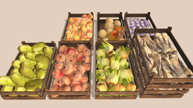 水果蔬菜市场箱子食物