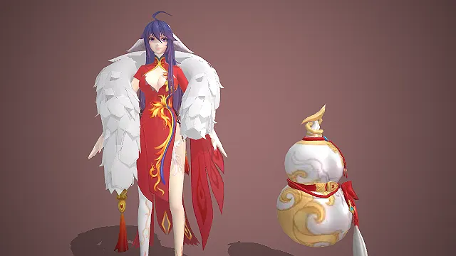 涂山雅雅  狐妖小红娘  红色旗袍  葫芦法宝