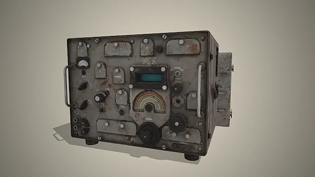 复古便携电台  二战军品  做旧质感  野战通讯设备