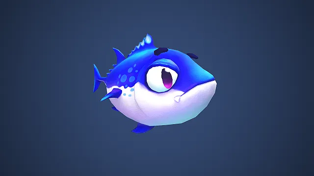 圆胖鱼  卡通拟人化  游戏宠物  海洋生物