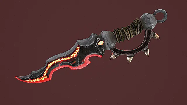 暗黑奇幻风格炎魔短刃3D模型