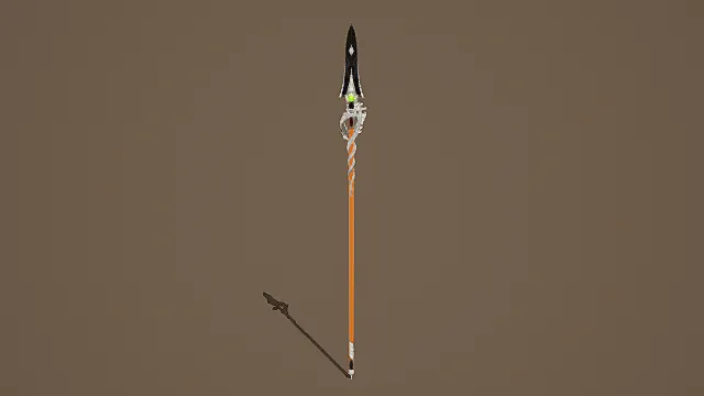 奇幻风格橙纹灵枪3D模型