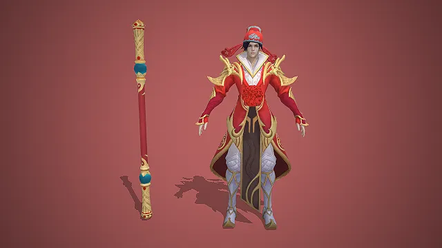 王者荣耀孙悟空  大圣娶亲皮肤  红金婚服  中式婚俗