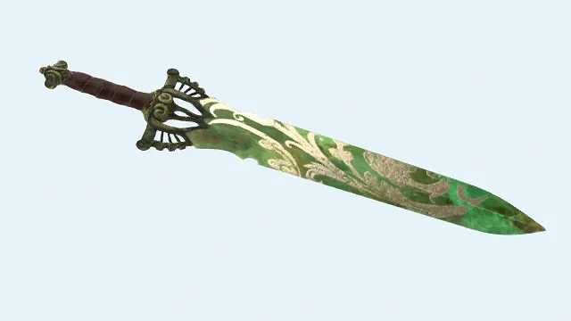 冷兵器  工艺品  写实风格  魔兽世界  金色花纹