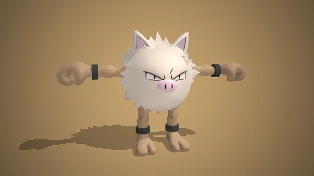 猴怪  宝可梦  卡通形象  愤怒姿态  游戏IP