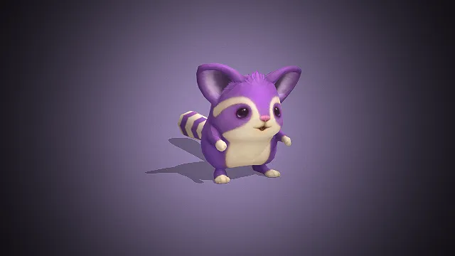 温顺可爱的浣熊3d模型  萌系生物  卡通Q版萌宠  