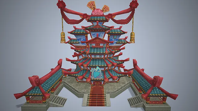 多层宝塔  中式仙侠  悬浮仙宫  副本场景